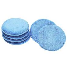 Ultra-soft Round Microfiber Wax Applicator Pads for Car Polish for Applying Polishes Glazes Waxes Protectants Light Blue 2024 - buy cheap