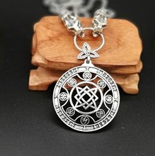 Antique Silver Odin Wolf Head Viking Rune Pendant Nordic Viking Talisman Pagan Men's Necklace 2024 - buy cheap