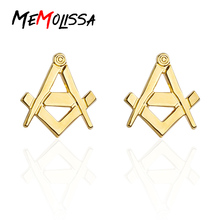 MeMolissa 3 pairs High Quality Cufflinks Classic Freemasonry Letter A Design copper material men Gold Color cuff links whoelsale 2024 - buy cheap