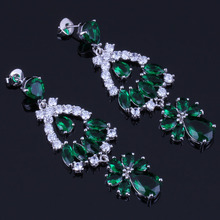 Glamorous-pendientes colgantes de circonia cúbica, color verde, blanco, plateado, V0331 2024 - compra barato