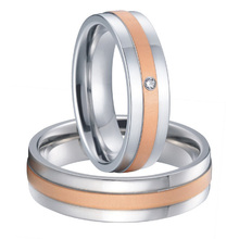 Alianças de casamento personalizadas par de homens e mulheres de aço titânio, conjunto de anéis de casamento 2015, novo ouro rosa, alianças coloridas 2024 - compre barato