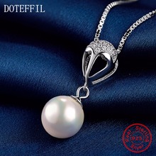 Collar de perlas AAAA para mujer, abalorio de plata 925, colgante de perlas redondas de 10mm, collar de plata de ley 100%, joyería de lujo 2024 - compra barato