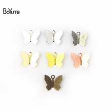 BoYuTe 100Pcs 11*13MM Butterfly Charms Diy Hand Made Metal Brass Accessories Parts for Hair Jewelry Making 2024 - buy cheap