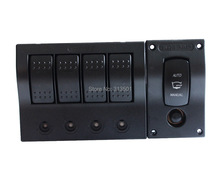 Interruptor rocker e painel de bomba de esgoto, boa qualidade, 4 gang, marinho fr/barco/rv, à prova d' água, dc 12v/24v 2024 - compre barato