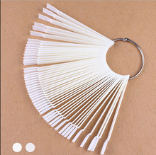 50PCS False Nail Tips Fan shaped Fake Nail Art Tips Polish UV Gel Sticker Decoration Display Stick Gel Salon Tool Clear Natural 2024 - buy cheap