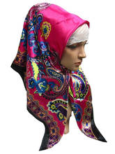 Clearance sale satin 100*100cm HOT SALE fashion muslim square scarves 2022 - купить недорого