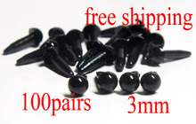 100pairs 3mm Round Black safety eye / Toy plastic eye / DIY Doll making supply 2024 - buy cheap