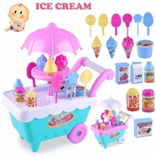 16PCS Children Pretend Role Play Kids Gift Ice Cream Cart Play Set Kids Pretend Play Toy Food Toys Education Kids Gifts D6# 2024 - buy cheap