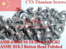 Button Head Titanium screws 4-40x1/10 Torx T8 Driver Ti GR2 Polished 50 pcs 2024 - buy cheap