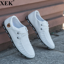 XEK 2018 New Brand Running Sneakers For Men Soft Moccasins Men Loafers Leather Shoes Men Flats Gommino Driving Shoes JH97 2024 - buy cheap