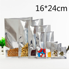 50 Pcs/Lot 16*24cm Silvery Vacuum Pouches Aluminum Foil Clear Poly Bags Open Top Heat Sealable Tea Powder Storage Packaging Bag 2024 - buy cheap