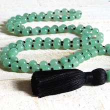 Natural Aventurine Hand Knotted Mala Necklace Boho Jewelry Healing Stone Pray beads 108 Necklace 2024 - buy cheap