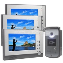 DIYSEUCR 7 polegada Display LCD a Cores Telefone Video Da Porta Entrar intercomunicador Campainha Cartão Chave RFID Leitor de Câmera Câmera de 1 3 Monitor de 2024 - compre barato