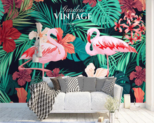 Papel de parede do flamingo tropical desenhado à mão, papel de parede 3d para sala de estar, tv, sofá, parede, quarto, cozinha, bar, restaurante 2024 - compre barato