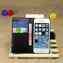 Moderna funda tipo cartera con soporte para tarjetas para Apple iPhone5 5s Lichee, fundas de piel con tapa, funda protectora negra para iPhone 5S 5 2024 - compra barato