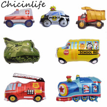 Chicinlife 1Pcs Train Tank Fire Engine Truck Policeman Car Foil Balloon Birthday Party Decoration Kids Toys Baby Shower Supplies 2024 - buy cheap