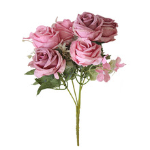 Buquê de rosas artificiais, 6 maços, decorações para festas de casamento em casa, jardim, buquê de flores de noiva, adereços de fotografia para casamento diy 2024 - compre barato