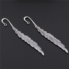 3pcs  Silver Color Double Sided Feather Bookmark Decor Zinc Alloy Pendant Hooks For Diy A2522 2024 - buy cheap