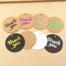 1000PCS 4*4cm With Strings Black Cardboard Gift Tags Tag stamping Gold/Silver"Thank You" Tags Paper Cards&Packaging Labels/Tags 2024 - buy cheap