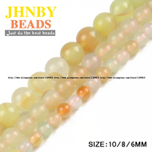 JHNBY AAA Natural Stone Red-green carnelian beads Colorful Round Loose bead Stone ball 6/8/10MM Jewelry bracelet making DIY 2024 - buy cheap