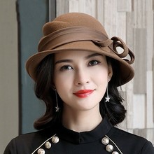 GKTINOO Lady Banquet Grace Special Shade Pure Wool Felt Hats Women Party Formal Asymmetric Fedora Hat 2024 - buy cheap