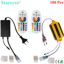 100 Pcs AC220V strip RGB Remote Controller for 5050 3528 8mm 10mm PCB RGB Led Strip Light 25 key IR Touch Remote Dimmer Control 2024 - buy cheap