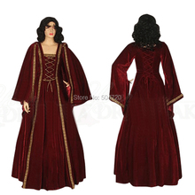 Адаптирован! Роскошное красное бархатное платье принцессы 17 века аварийный Ренессанс кинотеатр средневековый Хэллоуин бальное платье женское 2024 - купить недорого