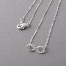 Trendy women Tiny Infinity with Crystal pendant Necklace shining charm gift jewelry Gold/Silver plated 2024 - buy cheap