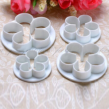 4Pcs/Set Rose Flower Fondant Cake Cookie Cutters Decorating Sugarcraft Mould Diy Tools Bakeware Tools B159-1 2024 - buy cheap