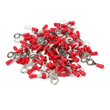 100PCS RV1.25-6 Red 22-16 AWG 0.5-1.5mm2 Insulated Ring Terminal Connector Cable Wire Connector 2024 - buy cheap