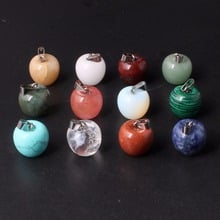 12pcs Natural Crystal Quartz Stone Agates Unakite Apple Pendants Necklace Charm Fruit Exquisite for Making Jewelry Free Shipping 2024 - buy cheap