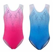 gymnastics suit dance practice clothes dance clothes girls sleeveless diamond pattern Children's ballet body suit 2024 - buy cheap