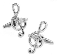 Men Jewellery Musical Note Cufflinks Wholesale&retail Silver Color Copper Novelty Note Design Best Gift For Men 2024 - buy cheap