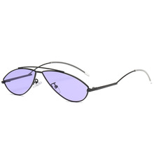 Солнцезащитные очки «кошачий глаз» для мужчин и женщин, небольшие овальные брендовые дизайнерские красные маленькие круглые солнечные очки с изогнутыми ногами, в стиле ретро 2024 - купить недорого
