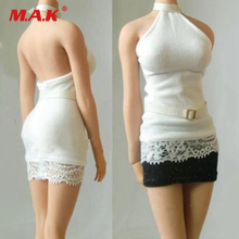 Vestido de falda corta de mujer PL132, vestido blanco, falda negra, conjunto de ropa para muñeca TBL de 12 pulgadas, cuerpo de figura de acción, accesorio de juguete, 1/6 2024 - compra barato