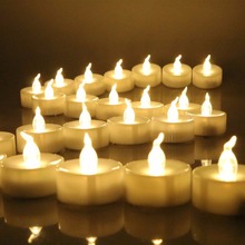 Pack of 12 Warm White Flickering Flameless Tealights Candles,Yellow Decorative Led Candle Light For Restaurant Decoration 2024 - buy cheap