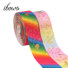 2Yards 3"(75mm)  Grosgrain Ribbon Bronzing Unicorn Printed Ribbon For DIY Hair Bows Gift Wrapping Wedding Decoration Materials 2024 - buy cheap