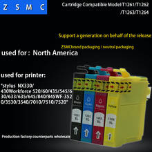 4 color 1set  compatible EPSON 126  ink cartridge T1261 for workforce 520/635 printer 2024 - купить недорого