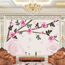 Wellyu-papel tapiz personalizado para pared, hermoso árbol de flores romántico, sala de estar, TV, decoración de fondo de pared 2024 - compra barato