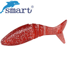 Isca de pesca artificial inteligente, isca de pesca macia de silicone, 4 peças, 75mm/7.3g, isca artificial para pesca, fundo de peixe 2024 - compre barato