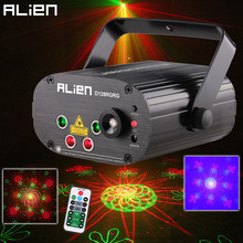 ALIEN Remote Dual Red Green 128 Patterns Stage Laser Projector Lighting Effect DJ Disco Party Club Bar Xmas Light With Blue LED 2024 - buy cheap