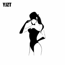 Yjzt decalque de vinil preto/prata 9.2*15.6cm estilo popular de boa qualidade estiloso e fresco para meninas, cobertura de corpo 2024 - compre barato