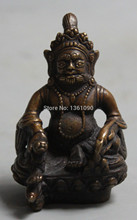 xd 00521 Chinese Tibetan Buddhism Bronze Wealth God Yellow Jambhala Buddha Mouse Statue 2024 - buy cheap