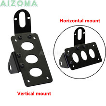 Retro Motorcycle Brake Tail Light Side Mount License Plate Bracket Kit For Cafe Racer Bobber Chopper Cruisers  3/4" Alex Mount 2024 - buy cheap