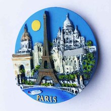 França torre de paris, arco de triomphe, notrem m, atrações arquitetônicas, lembrança turística, adesivos magnéticos 2024 - compre barato