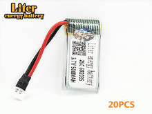 Peças de reposição 20 tamanhos h31 h107 x4 ky101, 3.7v, 500 mah, 602035 bateria original de 10 v, bateria lipo, 500 mah para h31, xh, plugue 25c 2024 - compre barato