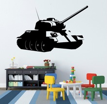 Pegatinas de pared de tanque de armas militares de guerra ambiental, calcomanías de vinilo DIY para habitación de niño, arte Mural, decoración del hogar, F-180 2024 - compra barato