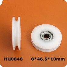 Fixmee-Rodamientos de bolas flexibles de nailon para muebles, ruedas con ranura en U, 8x46,5x10mm, 2 uds. 2024 - compra barato