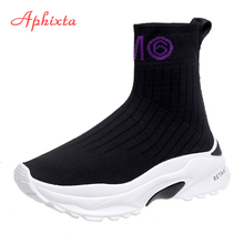Aphixta-botas femininas, sapatos de cano curto da moda, para mulheres, com plataforma de aumento, sexy 2024 - compre barato