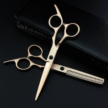 Profissional japão 6 polegada de ouro corte tesoura cabelo set de corte tesouras de desbaste tesoura tesoura de corte de cabelo cabeleireiro tesoura barbeiro makas 2024 - compre barato